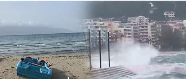 (VIDEO) Rrebeshet dhe furtuna pritet të ‘pushtojnë’ vendin tonë/ “Nxihet” deti në Vlorë, dallgë deri në 3 metra, vjen njoftimi urgjent: Çfarë pritet sot dhe nesër