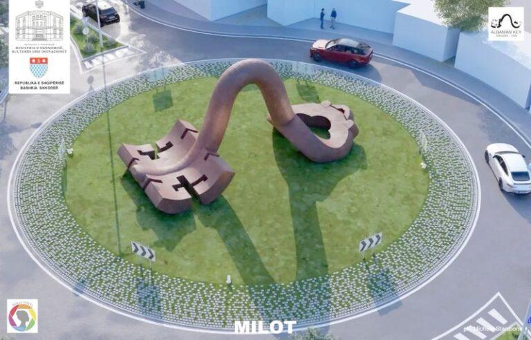 “Çelësi Shqiptar”, vepra më e madhe e artit në Shqipëri në hyrje të qytetit të Shkodrës