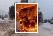 Situatë problematike në Dukagjin/ Rrëshqitje dherash, përmbytje, izolohen disa fshatra malorë. Rrufeja djeg shtëpinë