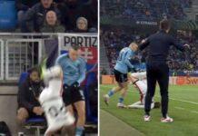 Ivan Balliu rrëzim të frikshëm, lë ndeshjen dhe përfundon me urgjencë në dhomat e zhveshjes