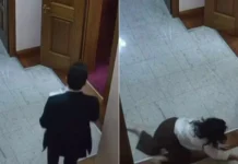 Po ndiqte Shehajn që vodhi marrëveshjen me SHBA-në, momenti kur këshilltarja e Kuvendit rrëzohet nga shkallët